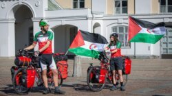 Benjamin and Sanna from Solidarity Rising during the Bike4WesternSahara campaign